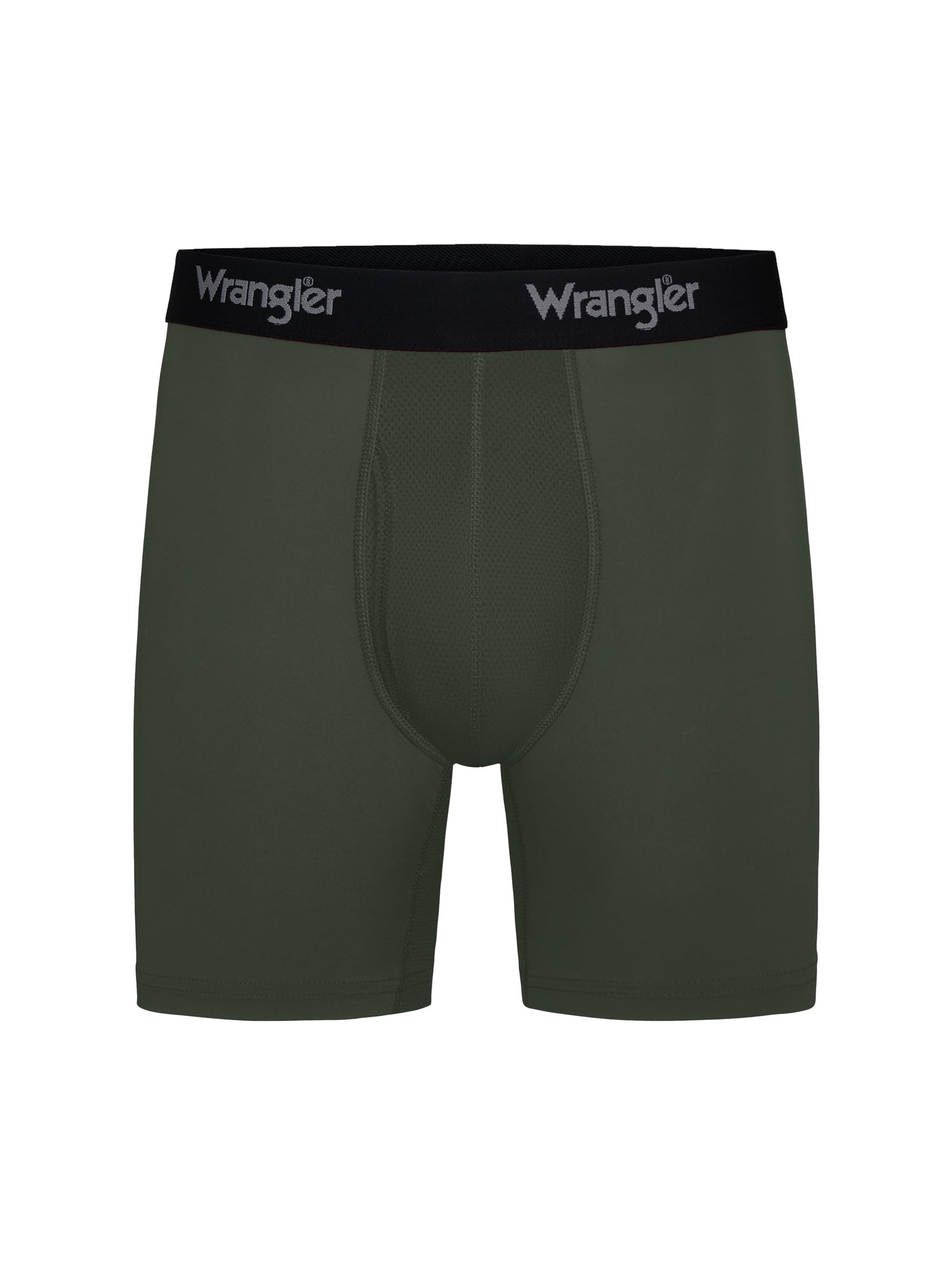 Wrangler Cool Carpenter 6" Boxer Briefs Men's Underwear, 3XL, Black/Duffle Green/Charcoal, 3-Pack