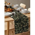thumbnail image 3 of Green Leaves Branches Burlap Cotton Table Runner 13x120 Inches Long, Farmhouse Vintage Botanical Farmhouse Table Runners, Outdoor Dining Tablecloths Decor for Baby Shower/Party/Wedding, 3 of 6