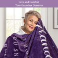 thumbnail image 2 of Grandma Gifts, Mother''s Day Blanket Gifts for Grandma, Grandma Birthday Gifts, Great Grandma Gifts from Granddaughter Grandkids, Grandma Blanket Soft Throw 60" x 50", Purple, 2 of 6