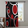 thumbnail image 4 of Black Red Sheer Curtains 108 Inches Extra Long, White Circle Geometric Abstract Texture Light Filering Curtains, Privacy Drapes Simi Floor to Veiling Curtain for Living Room Bedroom Window Treatment, 4 of 9