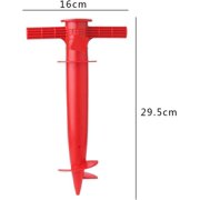 Beach Umbrella Sand Anchor Stand Holder, One Size Fits All Beach Umbrella, Universal Umbrella Ground Spike Base Holder with 3-Tier Screw Safe Stand for Strong Winds