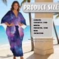 thumbnail image 7 of SEANATIVE Women's Caftan Beach Cover Up Kaftan Dress Plus Size Kaftan Loungewear Maxi Dress Lightweight Flowey Kaftan Swimsuit Coverup for Summer Beach Pool Party, Black Cat Galaxy Pattern Violet, 7 of 7