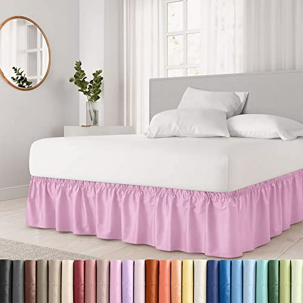 Light pink clearance bed skirt queen