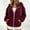 Wine, variant on PRINxy Women's Cozy Sherpa Long Sleeve Hooded Full Zip Jacket with Drawstring and Side Pockets for Fall Winter Casual Beige L