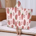 thumbnail image 5 of Strawberry Plants Fruit Flower Hooded Bath Towel，50"x30" for Ages 3 To 12 Kids, Quick Dry Lightweight Soft Microfiber Hood Beach Towel Cover Up for Kids, 5 of 7
