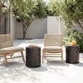 thumbnail image 4 of MOALCOFER 16.5" Outdoor Side Table with Faux Wooden Grain,Black Small Accent Side Table, 4 of 10