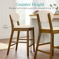 thumbnail image 5 of Best Choice Products Set of 2 Counter-Height Bar Stools, Armless W/ Upholstered Seat Cushion & Backrest - Walnut/Cream, 5 of 10