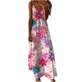 thumbnail image 1 of Robe d'Été Sans Manches pour Femme, Robe Maxi à Rayures à Col en V, Robe Longue de Plage Décontractée à Coupe Ample pour l'Été, 1 of 5