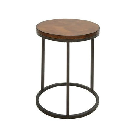 HomeRoots 493254 24 in. Black & Brown Manufactured Wood Rectangular End Table