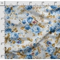 thumbnail image 2 of Soimoi Chinese Floral Print, Velvet Fabric, Decor Sewing Fabric by The Yard 54 Inch Wide,Decorative Fabric for Upholstery and Home Accents, Blue, 2 of 5