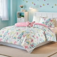 thumbnail image 4 of Regency Heights Twin/Twin XL Size Comforter Sets, 4-Piece Kids Bedding Set for Girls, Butterfly Floral Comforter Bed Set, White/Pink, 4 of 8