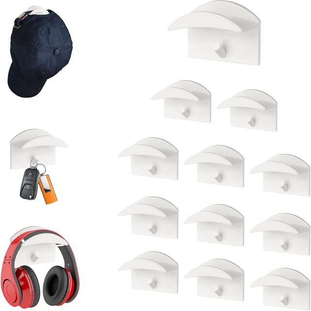 20 Piezas Percheros para Sombreros, Ganchos para Sombreros, Ganchos Adhesivos para Pared para Sombreros, Soportes para Gorras Montados en la Pared para Varios Sombreros, Auriculares, Bufandas, Llaves