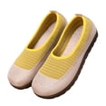 thumbnail image 4 of Womens Breathable Spliced Mesh Flat Shoes, Lightweight Slip On Round Toe Walking Loafers, Shock Absorbing Soft Anti Slip Daily Footwear, 4 of 4