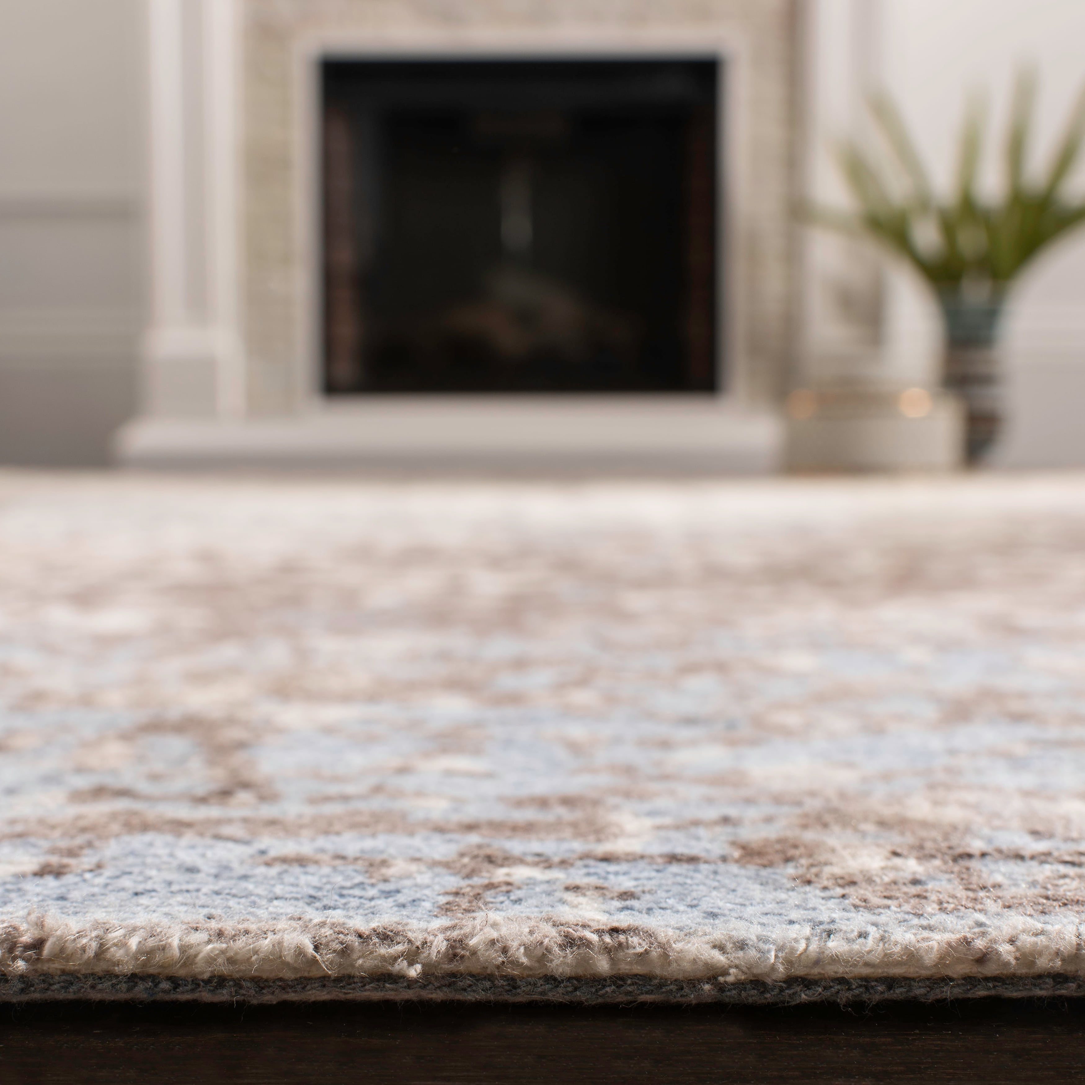 SAFAVIEH Expression Kliment Abstract Area Rug, Ivory/Grey, 8' x 10'