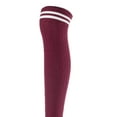 thumbnail image 4 of Lovely Annie Women's 3 Pairs Incredible Durable Super Soft Unique Over Knee High Thigh High Cotton Socks Size 6-9 A1023(Wine), 4 of 4