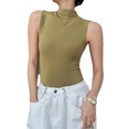 thumbnail image 1 of KYAIGUO Womens Sleeveless Tank Tops Summer Knit Slim Fitted Blouse Side Ruched Basic Tees Shirts S-3XL, 1 of 9
