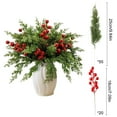thumbnail image 3 of Steadline Christmas Pine Needle and Berry Decor Set - Plastic Holiday Arrangement for Tabletop Mantel Display - Festive Home Office Seasonal Decoration, 3 of 6