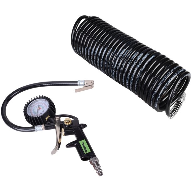 PowRyte Pistol Grip Air Tire Inflator with Gauge 10220 PSI and 1/4" x