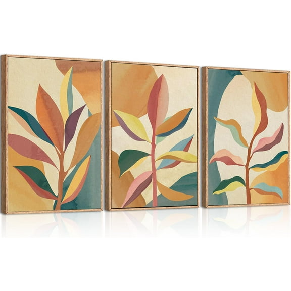 JANS.NO1 Large Floral Canvas Wall Art Colorful Wildflower Pictures Wall Decor for Living Room Bedroom Home Decor