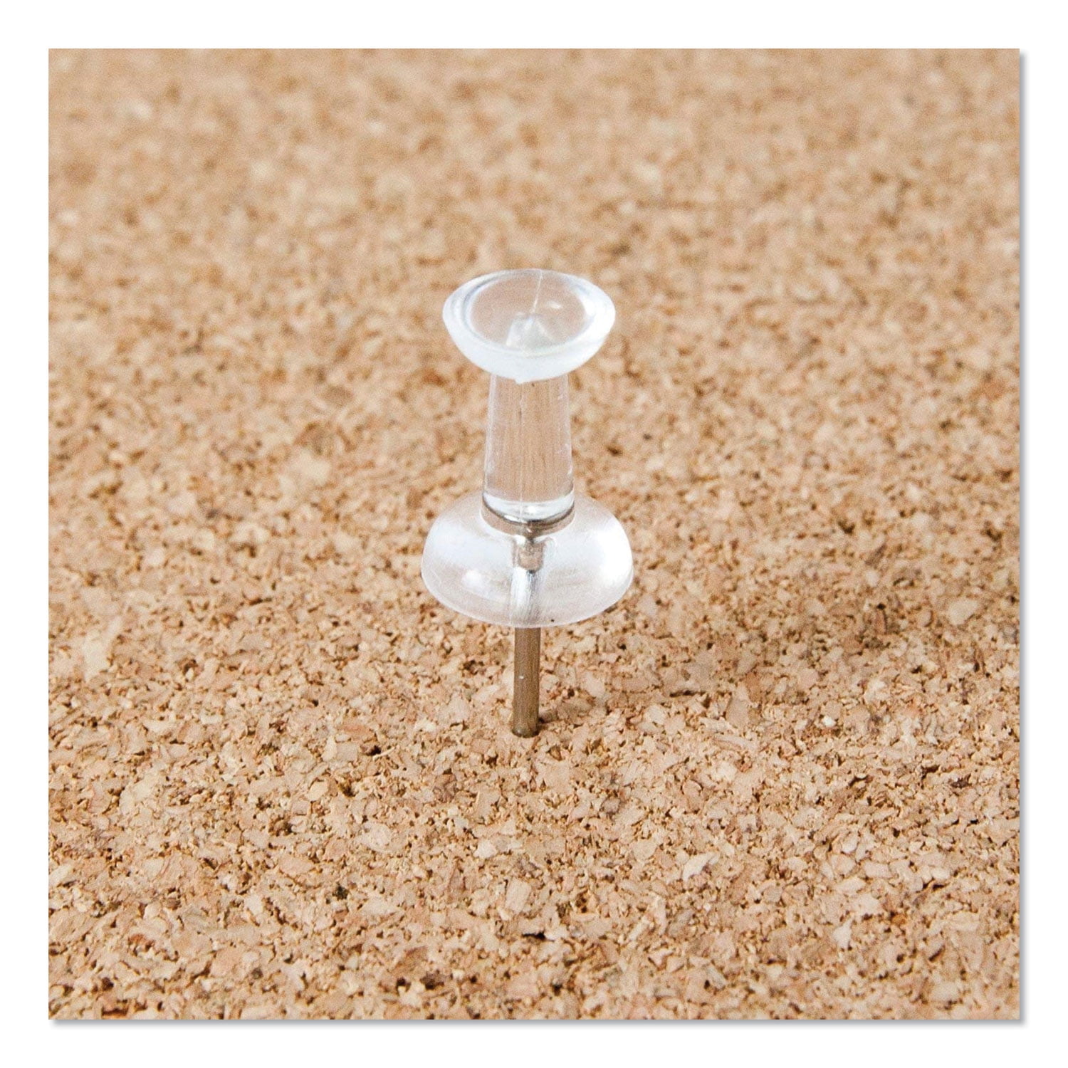 Steel Point Push Pins 200-Count Clear Plastic Head