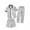 Gray, variant on Men's 3 Piece Set Plaid Trim Button-down Shirt with Drawstring Waist Pants and Shorts Textured Outfit for All Season