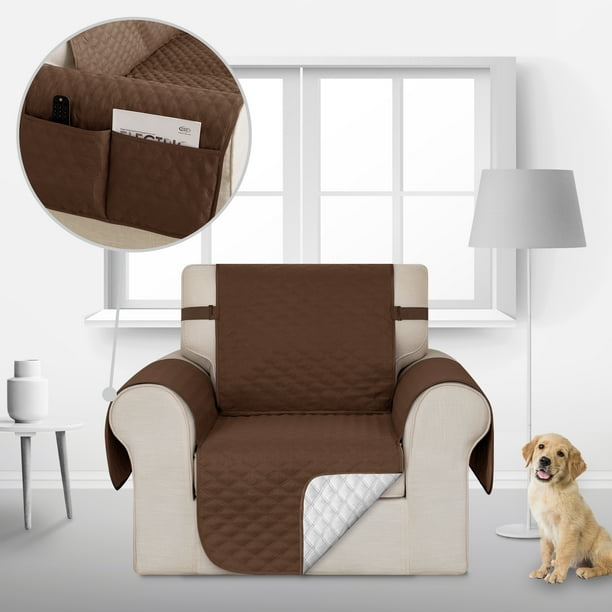 Deconovo Funda de sofá resistente al agua, 1 unidad, color marrón café, 53 cm de ancho x 190 cm de largo, funda protectora para muebles, ideal para mascotas y niños.