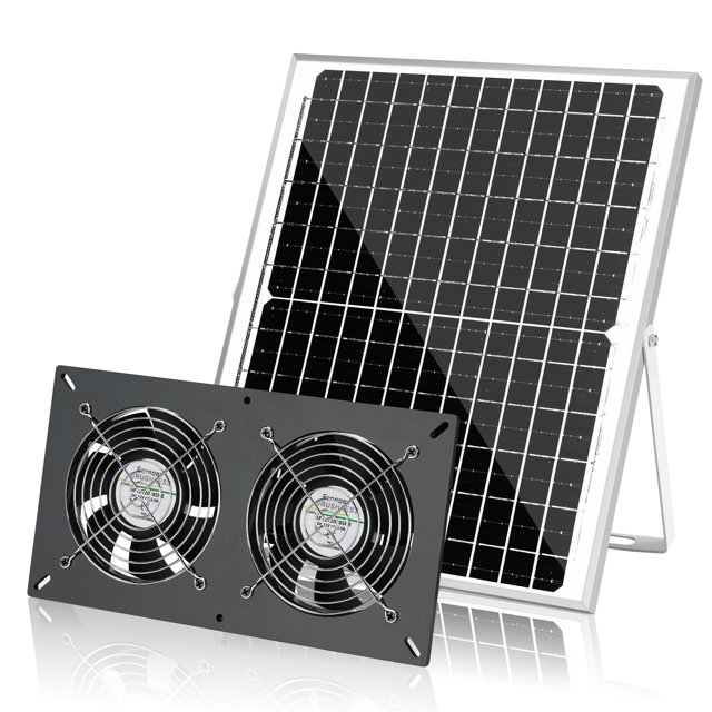Kit Solar Fanspex 25W con Ventiladores Duales Impermeables para Exterior