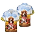 thumbnail image 3 of Vintage Basset Hound Says Hello Mother's Day Summer Sunflower Field Hawaiian Shirt Breathable Summer Unisex Merch Bassets Dog Breed Lovers Gifts Idea - 12005, 3 of 6