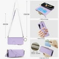 thumbnail image 2 of Allytechgroup Wallet Case for Samsung Galaxy Z Fold 3, RFID Blocking Multiple Cards Holder Zipper Pocket Hand Strap Shockproof Stand Phone Case with Crossbody Lanyard for Women Girls, Violet, 2 of 7