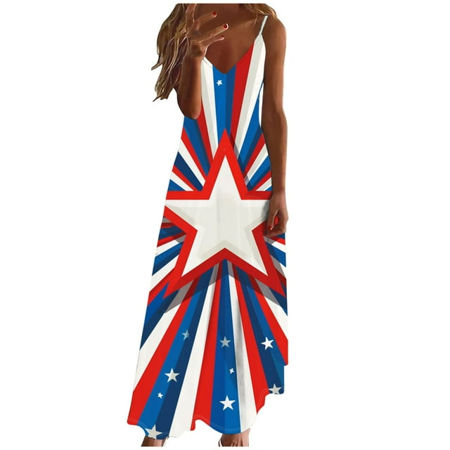 Vestidos de Verano con Cuello en V para las Mujeres 2025 Imprimir Vestido de Cuello Redondo sin Mangas Vestidos Largos Casuales, Ligeros Y de Moda