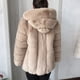 thumbnail image 5 of Abrigo con capucha de piel sintética para mujer, piel de zorro de imitación de chaqueta con capucha, abrigo esponjoso, ropa de invierno, moda cálida, 5 of 5