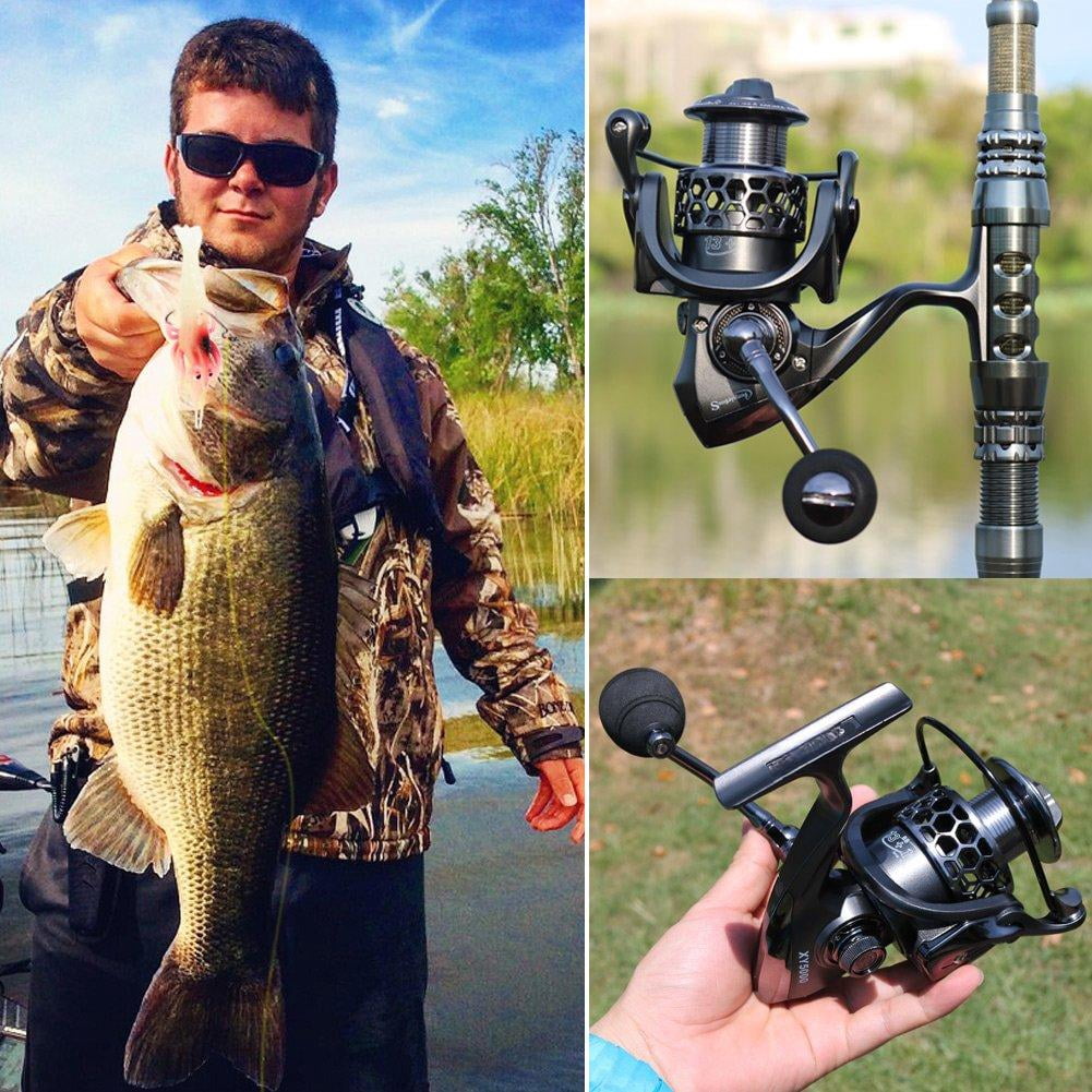 Fishing Reel 13+1bb Light Weight Ultra Smooth Aluminum Spinning With Free Spare Graphite Spool