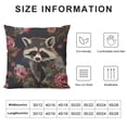 thumbnail image 5 of HENGT  Raccoon Throw Pillow Cover,Funny Raccoon Head Roses Soft Square Cushion Case Covers Home Decor for Couch Sofa Bedroom Car Office Pillowcases, 5 of 5
