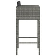 thumbnail image 3 of vidaXL Bar Stools 4 pcs with Cushions Grey Poly Rattan, 3 of 4