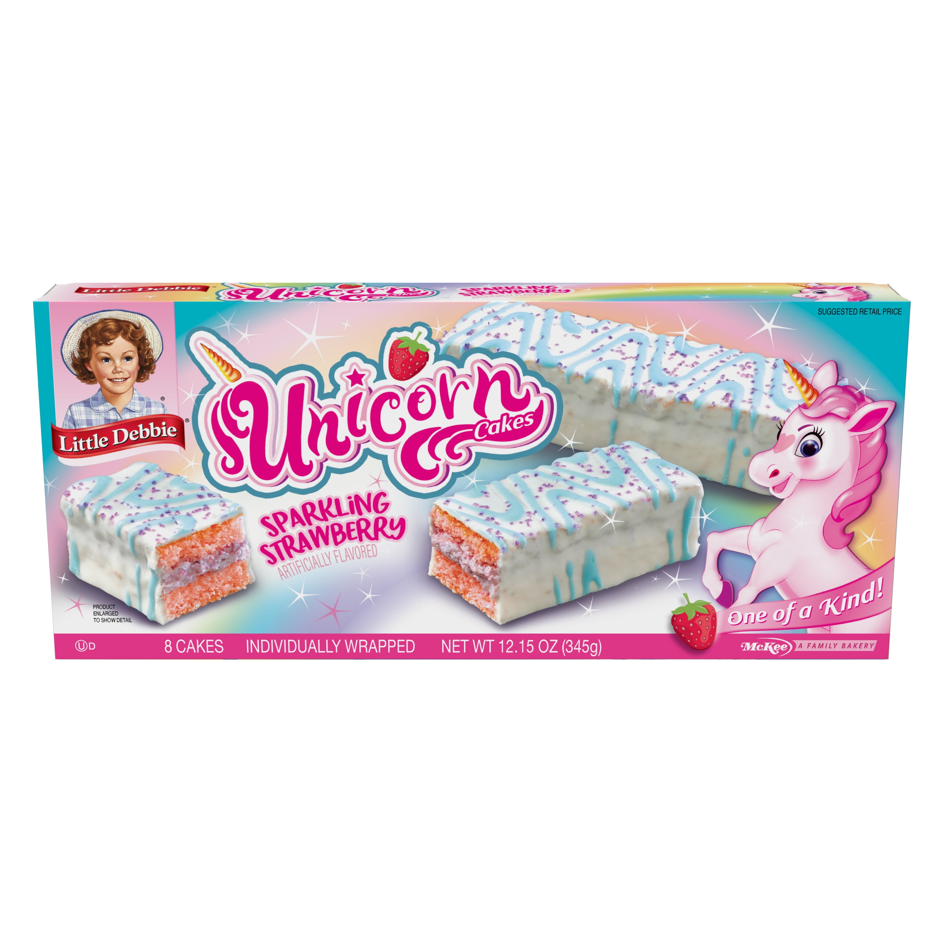 Little Debbie Strawberry Unicorn Cakes, 8 Count, 12.15 oz