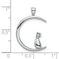thumbnail image 4 of Sterling Silver Cat and Crescent Moon Pendant Necklace for Women, Minimalist Feline Jewelry with Mystical Celestial Lunar Symbol, Spiritual Animal Amulet for Night and Intuition Lovers, 4 of 6