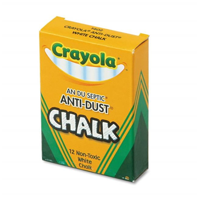 Crayola 501402 Nontoxic Anti-Dust Chalk, White - 12 Sticks per Box