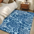 thumbnail image 5 of Navy Blue Coral Coastal Area Rug 3x5 FT, Non Slip Entryway Bedside Carpet, Ocean Nautical Seaside Beach Washable Soft Floor Carpet Indoor Mat Non-Shedding Throw Rug for Dorm Kitchen Home Office, 5 of 9