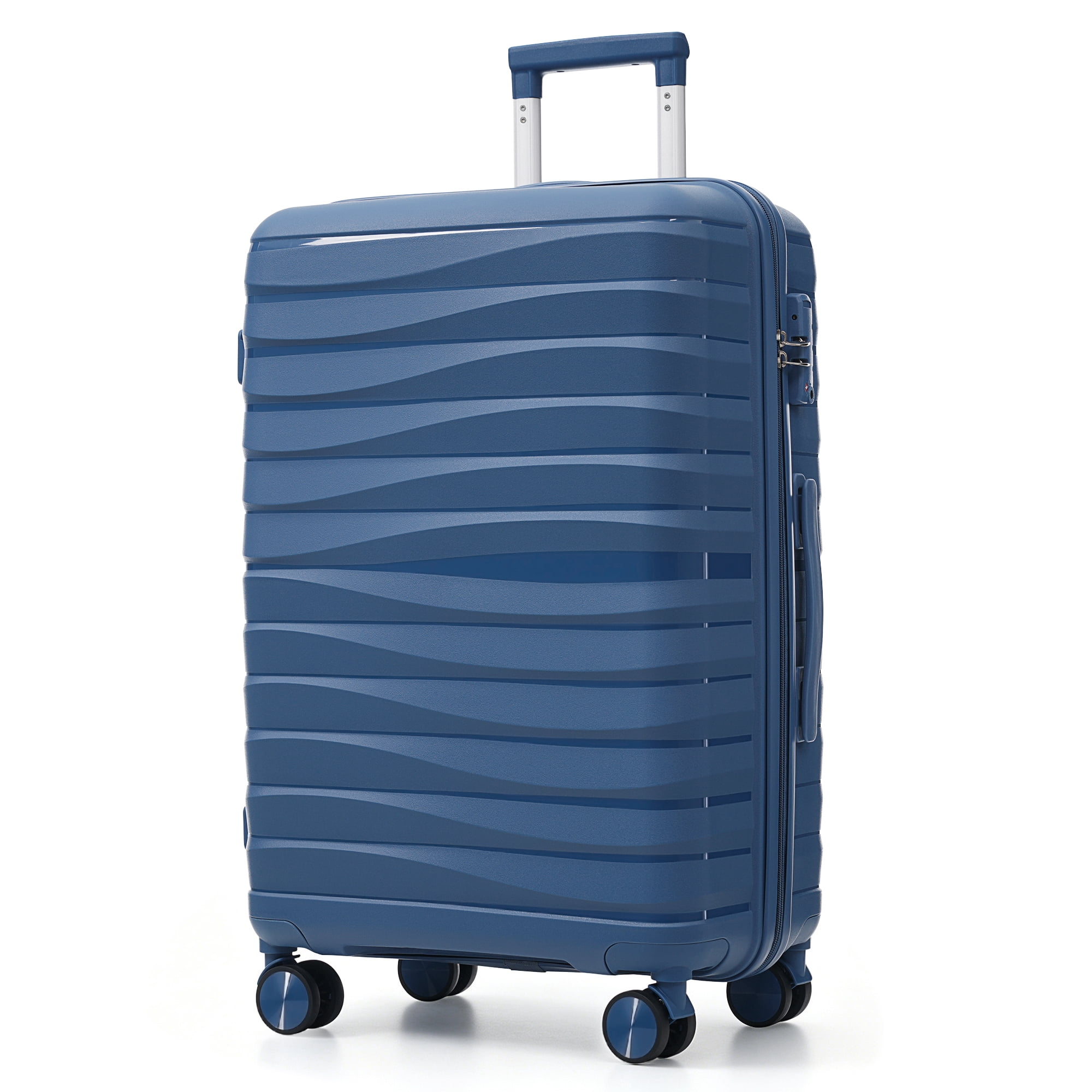 Euroco Luggage Sets 3 Piece,PP Hardside Suitcase Set with TSA Lock & 360° Spinner Wheels,Lightweight Durable Carry on Luggage for Business Travel,Blue(20"/24"/28")