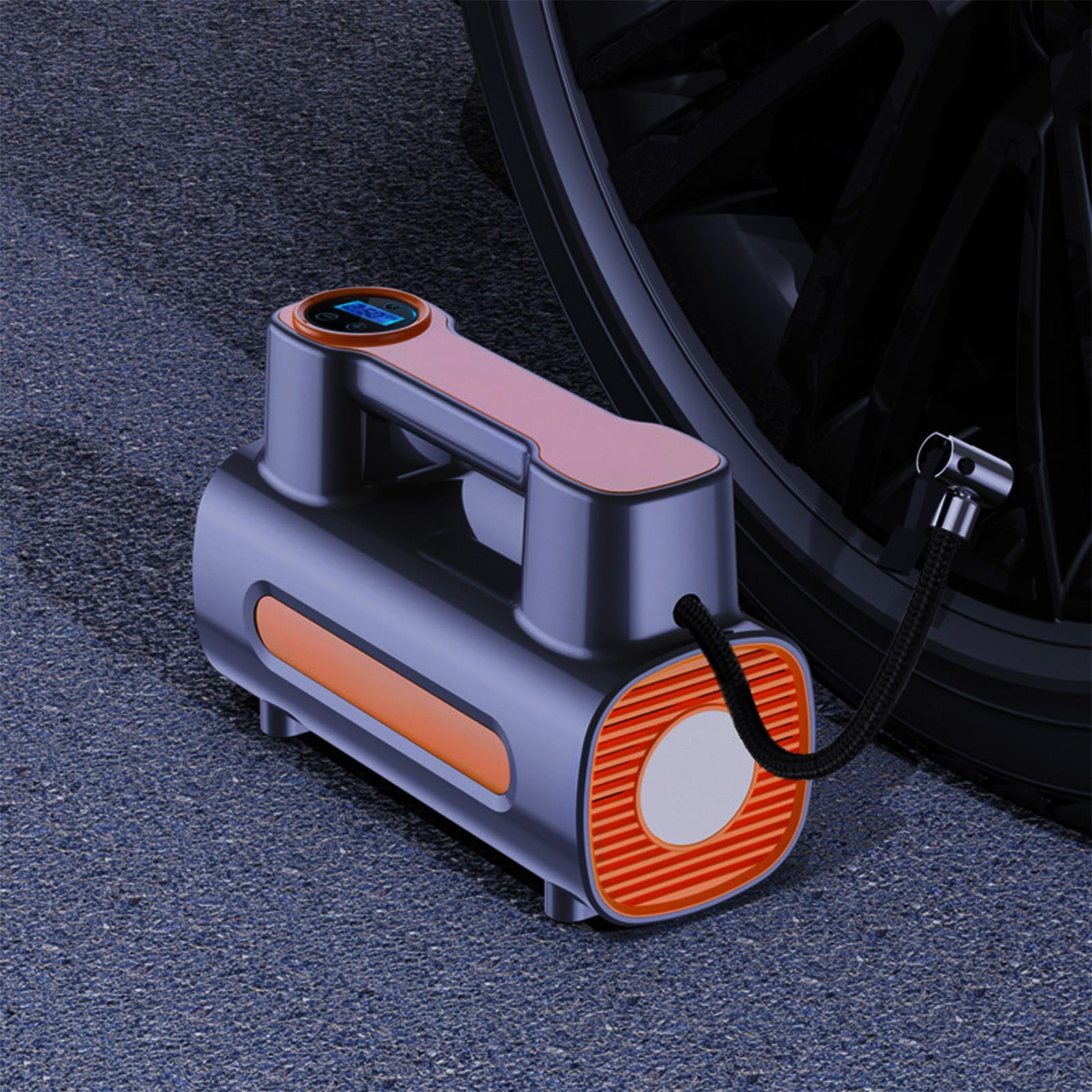 12V Tire Inflator Portable Compressor, Auto Tire Pump for Car Tires and Inflatables, Rechargeable, Fast Inflation, Digital Pressure Gauge, and LED Light