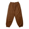 thumbnail image 4 of BRELIL Men Plus Size Harem Pants Loose Flowy Boho Lounge Trousers Drawstring Waist Vacation Casual Long Pants Solid Summer Fashion Outfits, Coffee XL, 4 of 6