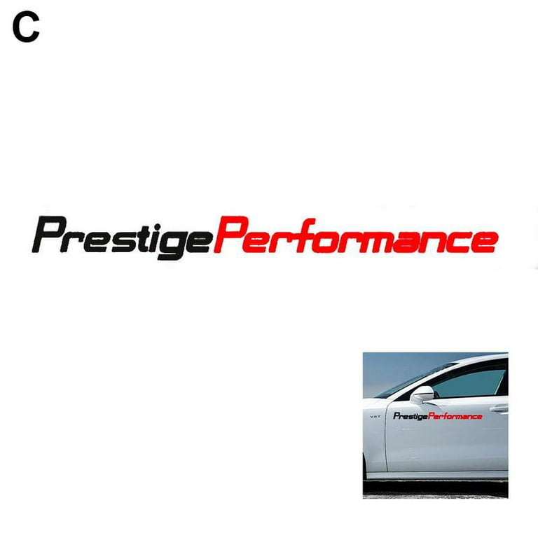 QUS 2Pcs Car Reflective Stickers Car Vinyl Graphic Decal Personality Cars  Car Styling Prestige Performance Letter Stickers V2C5 