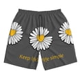 thumbnail image 5 of Goofa Keep Life Simple Daisy Flower Printed Mens Swim Trunks Summer Quick Dry Short Beach Swimwear Bathing Suits-Large, 5 of 9