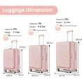 thumbnail image 7 of LuxyHoom Luggage 3 Piece Sets, Front Open Hardshell Luggage Sets, Expandable Carry On Suitcase Set with TSA Lock & Double Wheels, PC Lightweight 20" 24" 28" Luggage with PVC Cover , Pink, 7 of 7