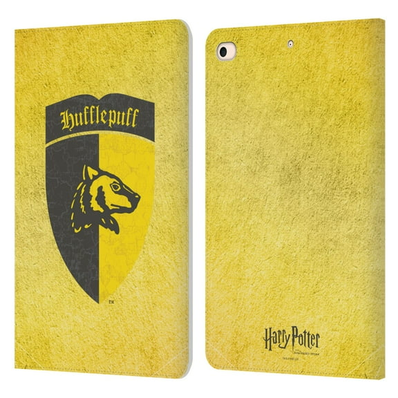 Head Case Designs Officially Licensed Harry Potter Sorcerer's Stone I Hufflepuff Crest Leather Book Wallet Case Cover Compatible with Apple iPad mini (2019)