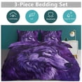 thumbnail image 5 of 3 Pcs Soft Bedding Set, Includes 1 Duvet Cover with Zipper And 2 Pillow,Shams Purple Wolf Queen(90"×90"), 5 of 8