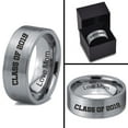 thumbnail image 4 of Tungsten Graduating Class Of 2019 Engraved Love Mom Band Ring 8mm Men Women Comfort Fit Gray Flat Cut Brushed Polished, 4 of 4