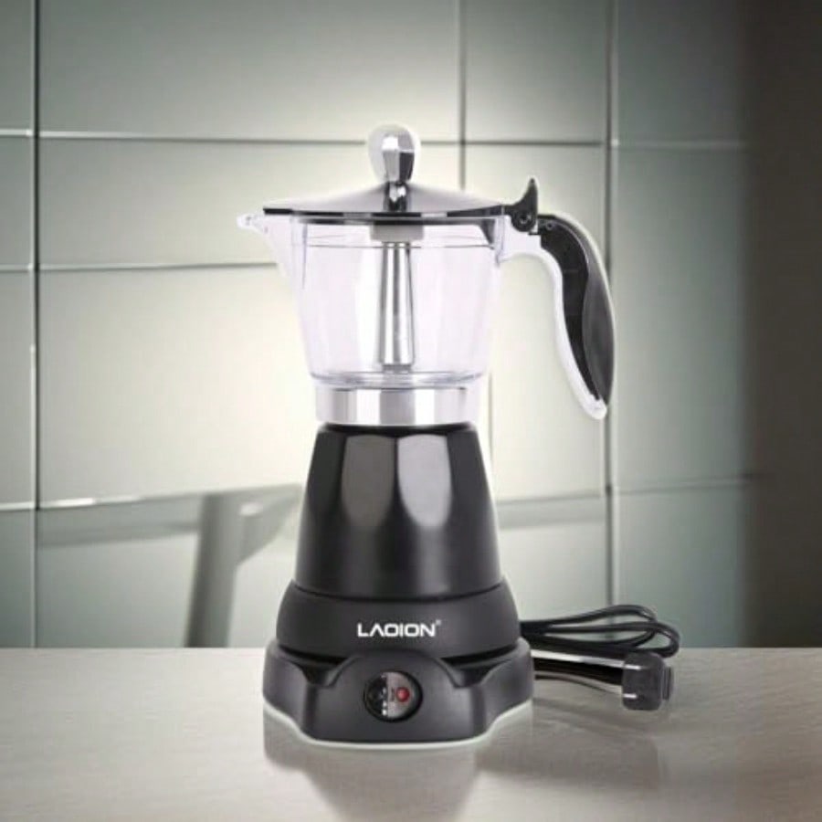 Cuban Coffee Maker 6 or 3cup Electric Espresso Coffee Maker Portable Cafeteras Electricas Modernas Electric Moka Pot with Detachable Base and Overheat Protection Coffee Gift for Home Travel