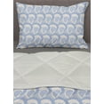 thumbnail image 3 of Wave Comforter & Sham Bedding Set, Pattern with Abstract Sea Waves Oceanic Motifs Curlicues in Retro Style, 3 pcs Duvet Set Microfiber Filling Quilt, 5 Sizes, Pale Ceil Blue and White, by Ambesonne, 3 of 4