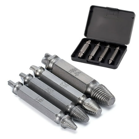 - Alloy steel 4PCS/Set Double Side Damaged Screw Extractor Drill Bits Out Remover MZ